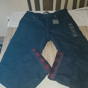 Eddie Bauer Classic Fit Flannel Lined Blue Denim J